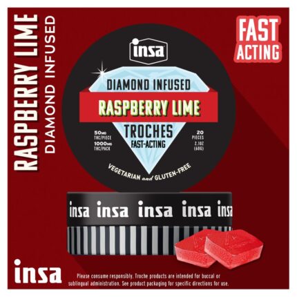 Raspberry Lime 50mg ea | 20-Pack Diamond Infused Troches